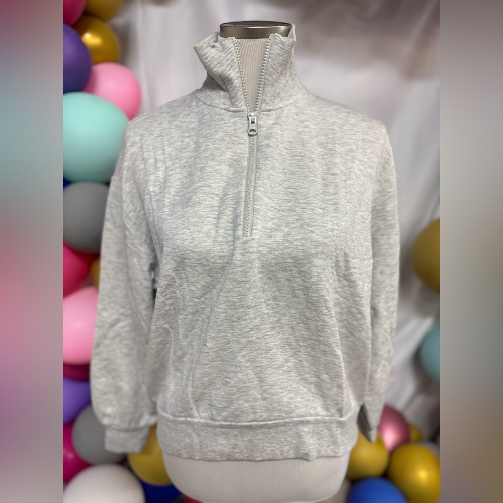 Lou & Grey Women’s‎ Half Zip Pullover Sweatshirt Gray Size Small NWT
